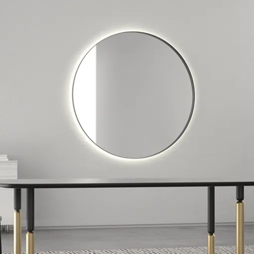 Specchio Full Moon di grandi dimensioni con cornice in metallo di Minotti Italia