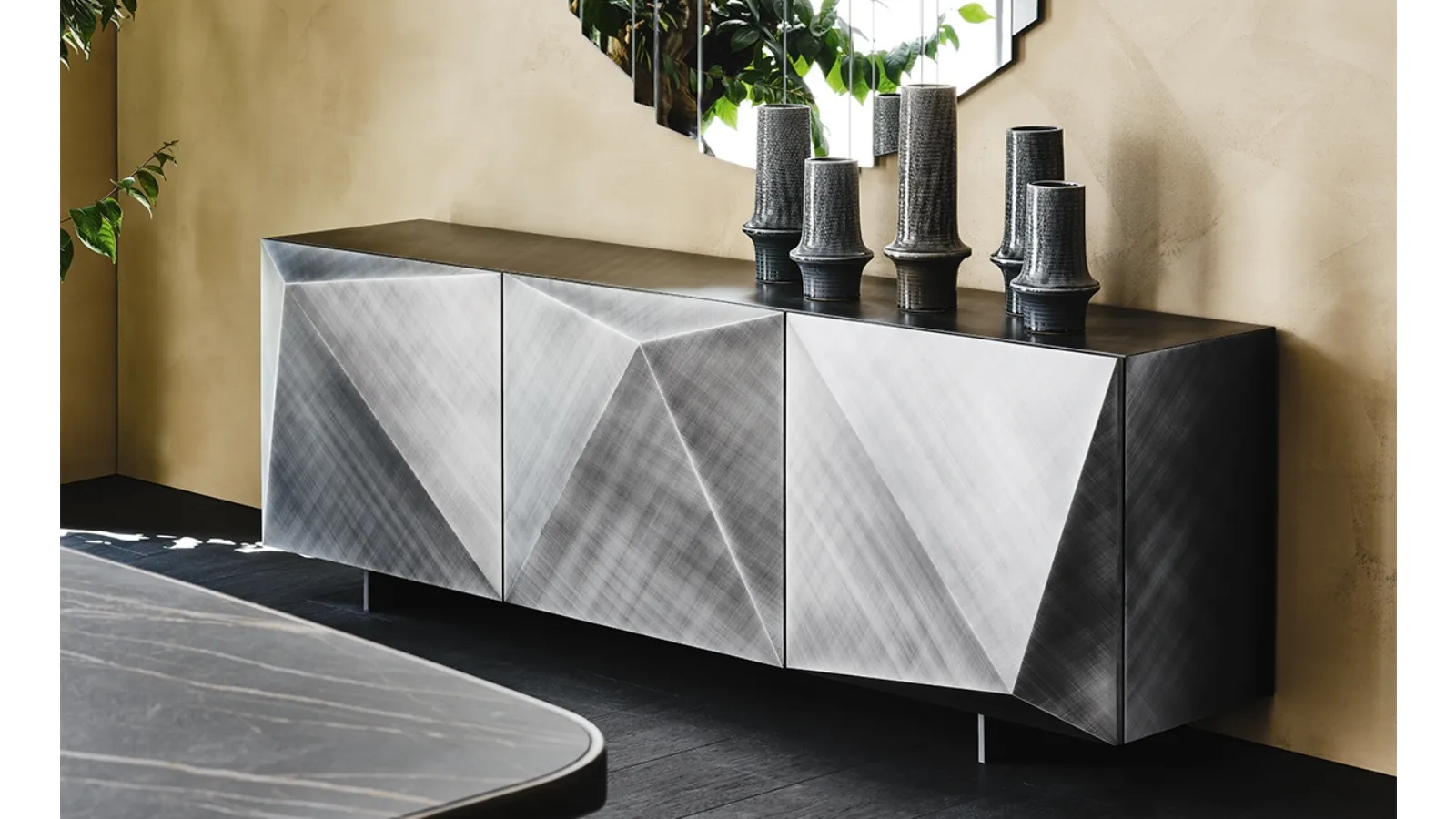 Madia Kayak in legno laccato Brushed Grey  di Cattelan Italia