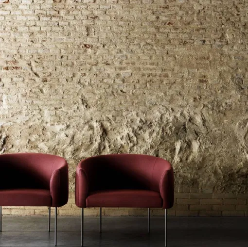 Poltroncina in tessuto con gambe in acciaio Era Armchair di Living Divani