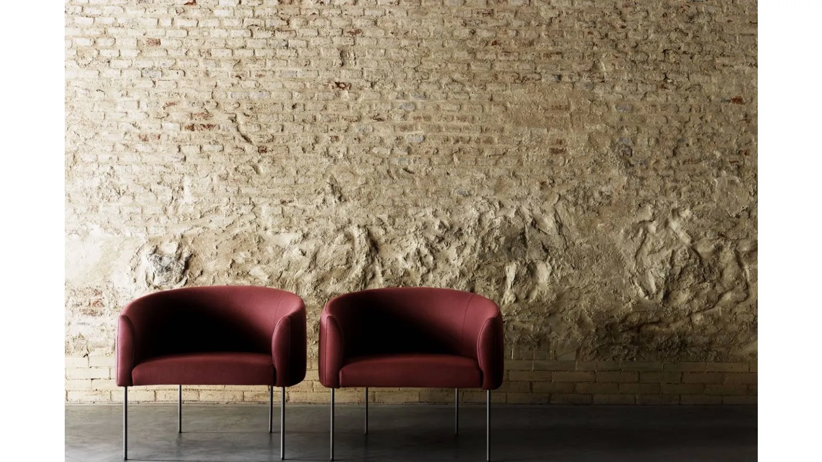 Poltroncina in tessuto con gambe in acciaio Era Armchair di Living Divani