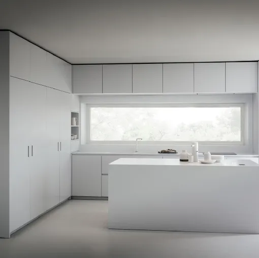 Cucina Design Elegantly White in laccato opaco bianco con top in Corian di Mittel