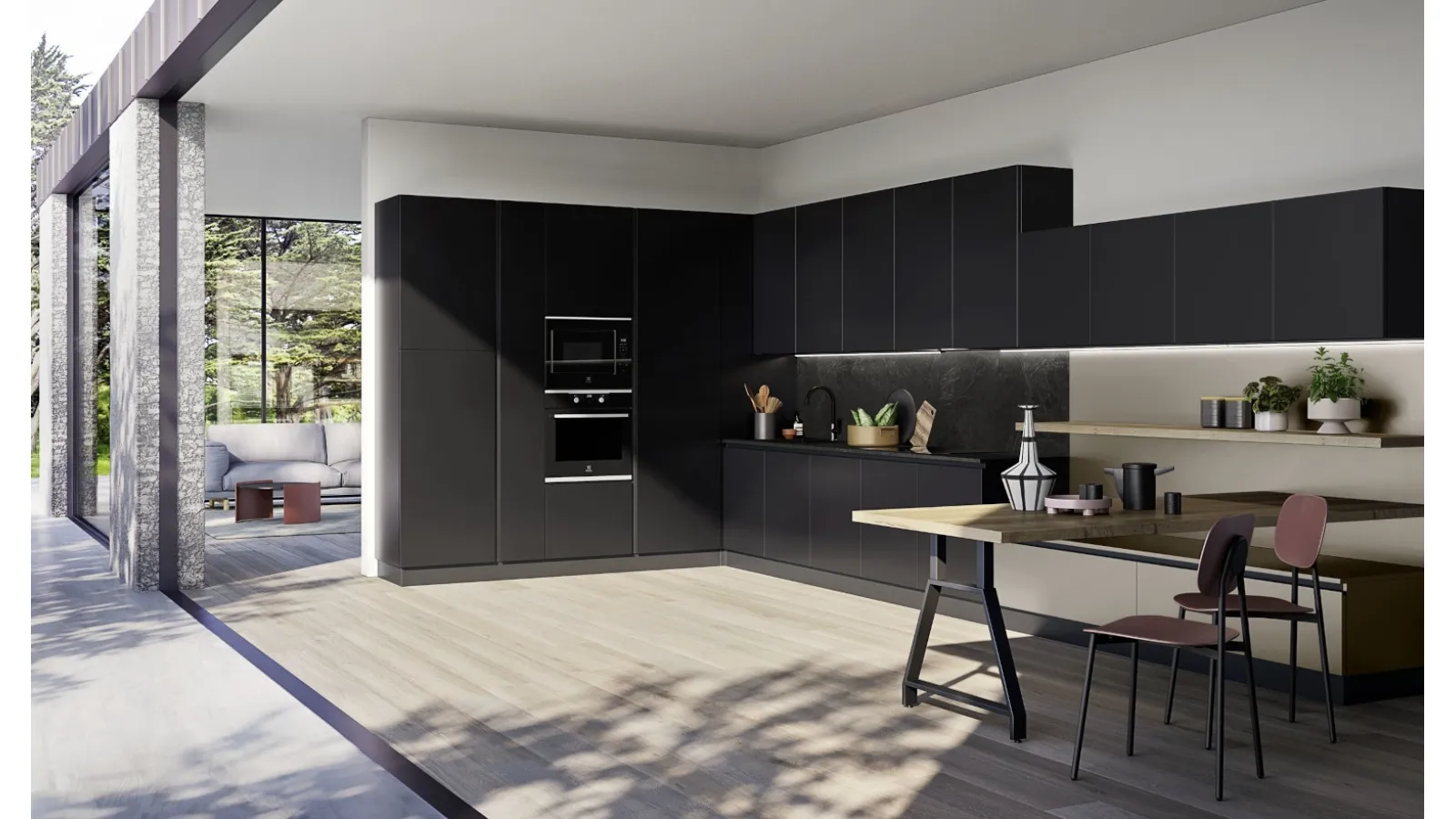 Cucina Moderna angolare con penisola Easy 004 di Ar-due