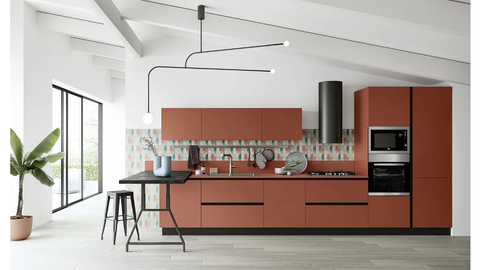 Cucina Moderna con penisola Easy 008 di Ar-due