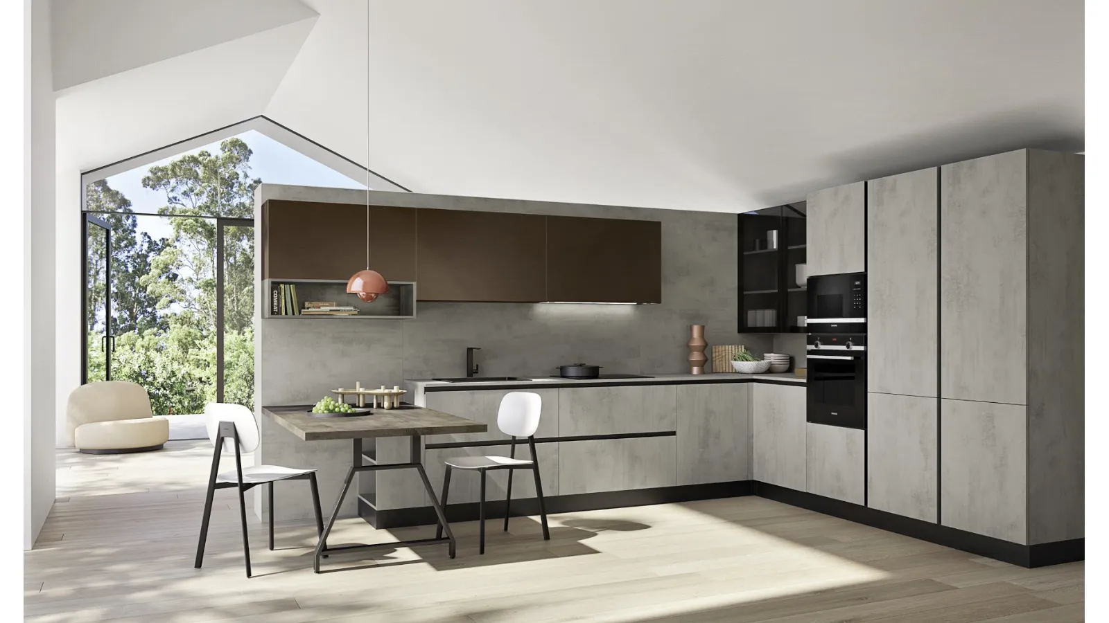 Cucina Moderna angolare con penisola Easy 010 di Ar-due